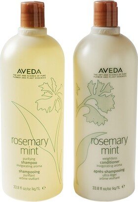 Rosemary Mint Purifying Shampoo & Weightless Conditioner Liter Duo