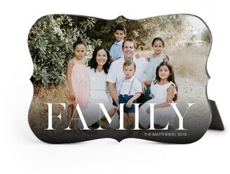 Desktop Plaques: Family Photo Desktop Plaque, Bracket, 5X7, White