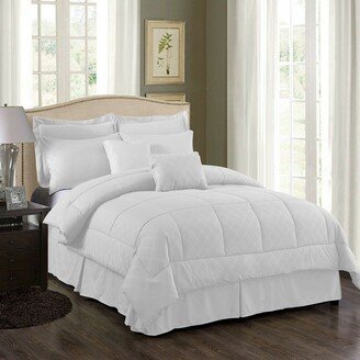 Snake River Décor 10 Piece Bed In A Bag Comforter Set Plaid Embossed King White