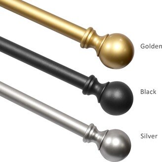 Magic Home Gold Metal Curtain Rod with Round Finials-AA