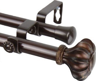 InStyleDesign Amor Adjustable Cocoa Double Curtain Rod Set