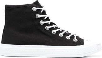 Contrasting Toe-Cap Lace-Up Sneakers