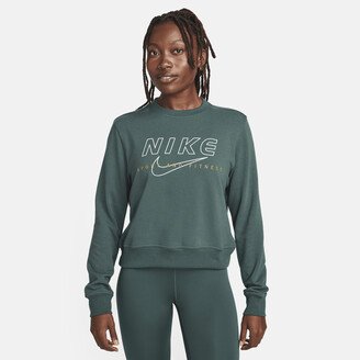 Women's Dri-FIT One Crew-Neck Graphic Sweatshirt in Green