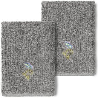 Rebecca Embellished Washcloth - Set of 2 - Dark Gray