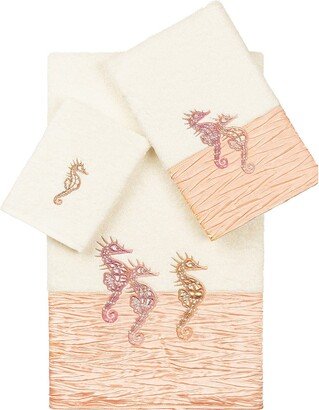 Sofia 3-Piece Embellished Towel Set - Cream