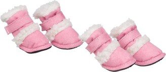 Shearling Duggz Dog Shoes - Pink - XS - 4pc