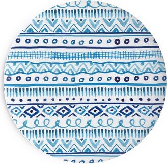 Salad Plates: Painted Stripe - Blue Salad Plate, Blue