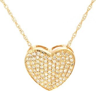 Monary Large Pave Heart (Yg/With Chain)