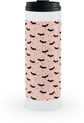 Travel Mugs: Twinkle Bats - Pink Stainless Mug, White, 16Oz, Pink