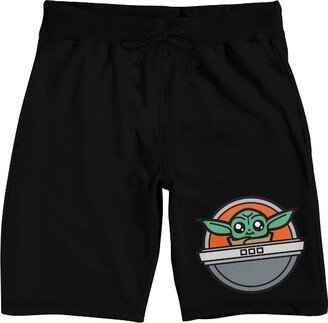 Star Wars: The Mandalorian The Mandalorian Grogu In Hovercraft Men's Black Sleep Pajama Shorts-XL