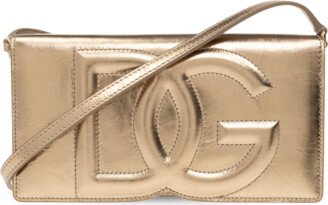 Shoulder Bag With Logo - Gold