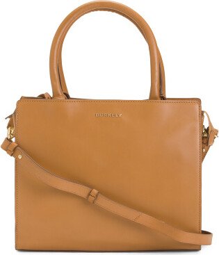 TJMAXX Leather Double Entry Smooth Satchel