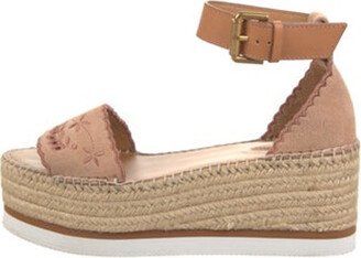 Suede Embroidered Accent Espadrilles