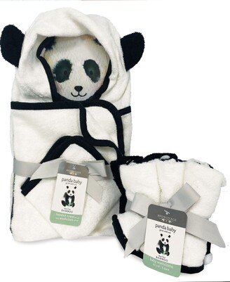 Panda Baby Viscose from Bamboo Bath Essentials, 8pc Baby Gift Set - White/Black