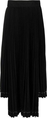 Asymmetric-Hem Pleated Maxi Skirt