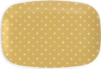 Serving Platters: Dotted Suns - Yellow Serving Platter, Yellow