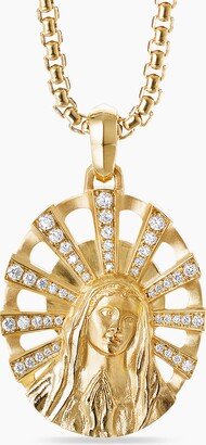 Madonna Amulet in 18K Yellow Gold with Pav