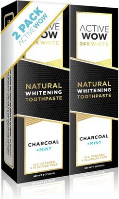 Active Wow Charcoal Whitening Toothpaste - 4oz/2pk