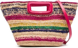 Mini Striped Raffia Tote Bag