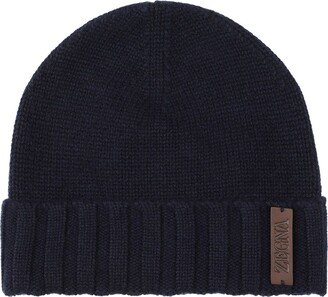 Logo Patch Knitted Beanie-AF