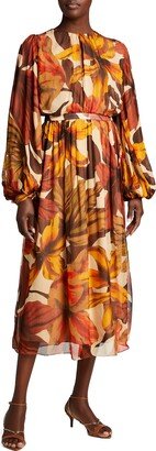 Vida Mia Floral-Print Viscose Crepe A-Line Dress