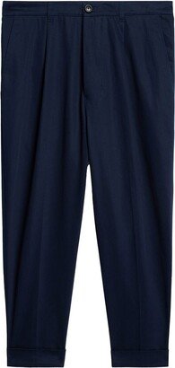 Drop-Crotch Cropped Trousers-AD