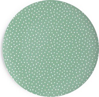 Salad Plates: Joyful Bright Dots - Green Salad Plate, Green