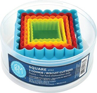 Square Cookie and Biscuit Cutters, Assorted Sizes, 5-Piece Set