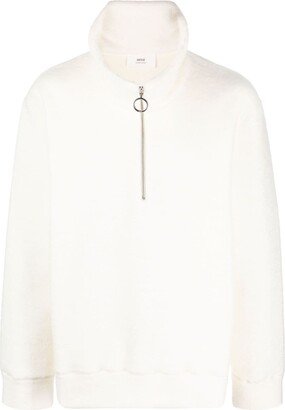 Stand-Up Collar Zip-Up Jumper-AB