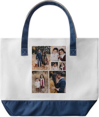 Large Tote Bags: Gallery Of Six Large Tote, Navy, Photo Personalization, Large Tote, Multicolor