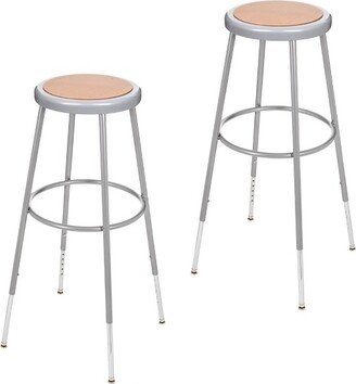 2pk 32-39 Adjustable Heavy Duty Steel Stool Gray - Hampden Furnishings