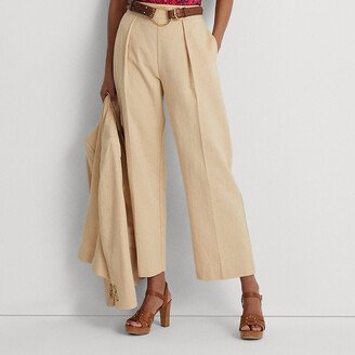 Ralph Lauren Pleated Ottoman Wide-Leg Pant