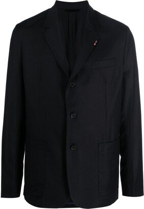 Notched-Lapels Single-Breasted Blazer-AQ