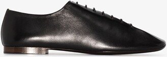 Black Leather Lace-Up Derby Shoes