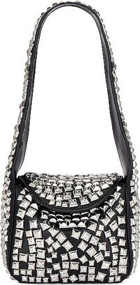 Small Spike Hobo Bag in Black