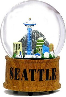 Seattle Snow Globe Musical Glass Dome With Skyline & Space Needle in Globes Collection, 5.5 Inches