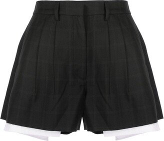 b+ab check-print A-line shorts