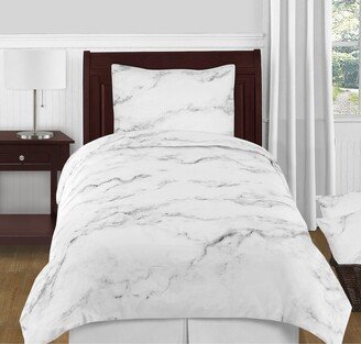 Black and White Marble Collection Twin XL 4-piece Comforter Set