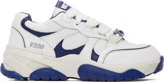 White & Navy Catfish Lo Sneakers