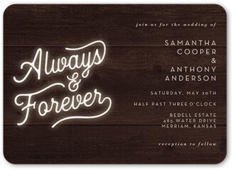 Wedding Invitations: Always And Forever Wedding Invitation, Brown, 5X7, Standard Smooth Cardstock, Rounded