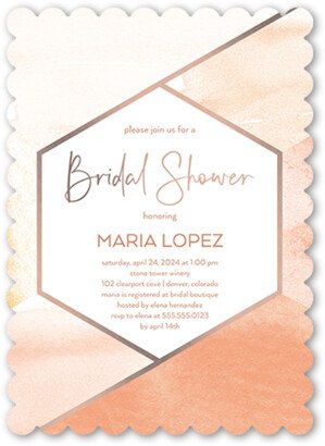 Bridal Shower Invitations: Soft Geometry Bridal Shower Invitation, Beige, 5X7, Matte, Signature Smooth Cardstock, Scallop