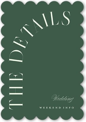 Enclosure Cards: Refined Request Wedding Enclosure Card, Green, Signature Smooth Cardstock, Scallop