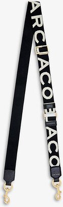 Black/white Logo-print Woven bag Strap-AA