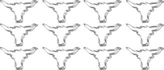 1 Dozen 12 Western Longhorn 6'' Cookie Cutter Cow Metal Freshie