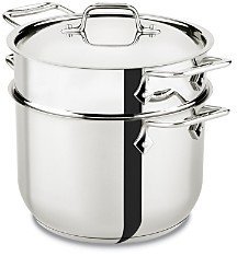 Gourmet Accessories 6-Quart Pasta Pot with Lid, Stainless Steel