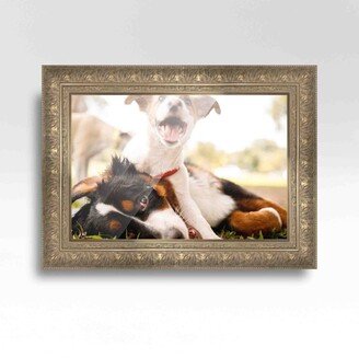 CustomPictureFrames.com 34x26 Silver Picture Frame - Wood Picture Frame Complete with UV