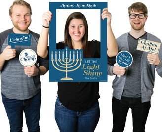 Big Dot of Happiness Happy Hanukkah - Chanukah Party Selfie Photo Booth Picture Frame & Props