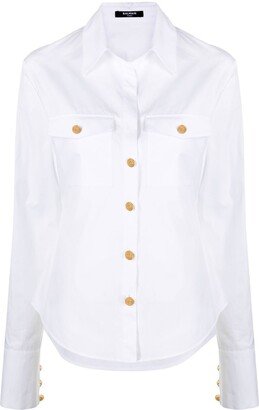 Button-Detailed Long-Sleeved Shirt