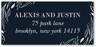 Wedding Address Labels: Simple Floral Frame Address Label, Blue, Address Label, Matte