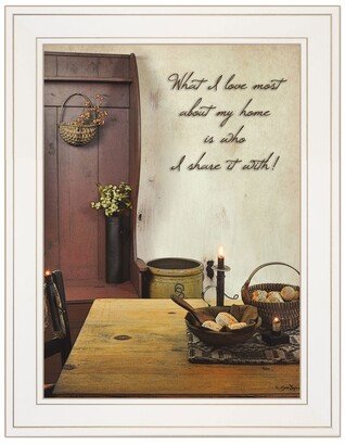 What I love Most By SUSAn Boyer, Ready to hang Framed Print, White Frame, 15